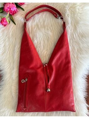 Artisan Handmade Christina Vibrant Red Shoulder Bag- Gorgeous Stunning Rare